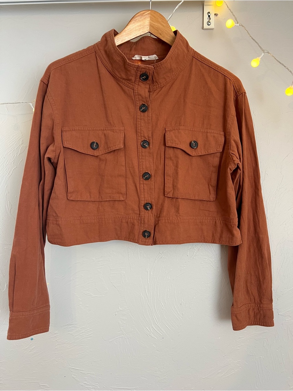 Cropped Utility Jacket in Burnt Orange